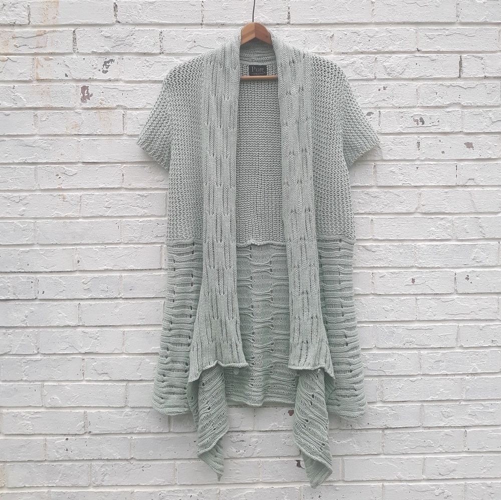 PURE Handknit Cardigan Waterfall Open Front
